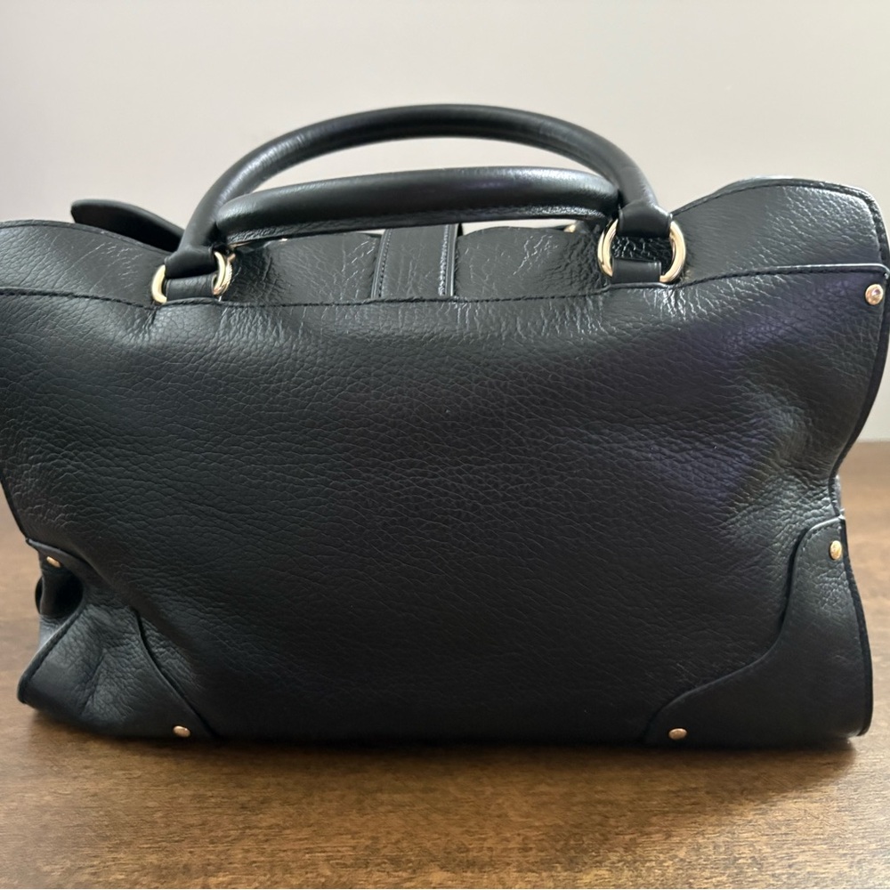 Coach Mercer Black Leather Satchel with Gold Accents - Picture 3 of 13